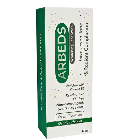 Arbeds Whitening Face Wash 60ml – brightening cleanser for clear, smooth, and glowing skin