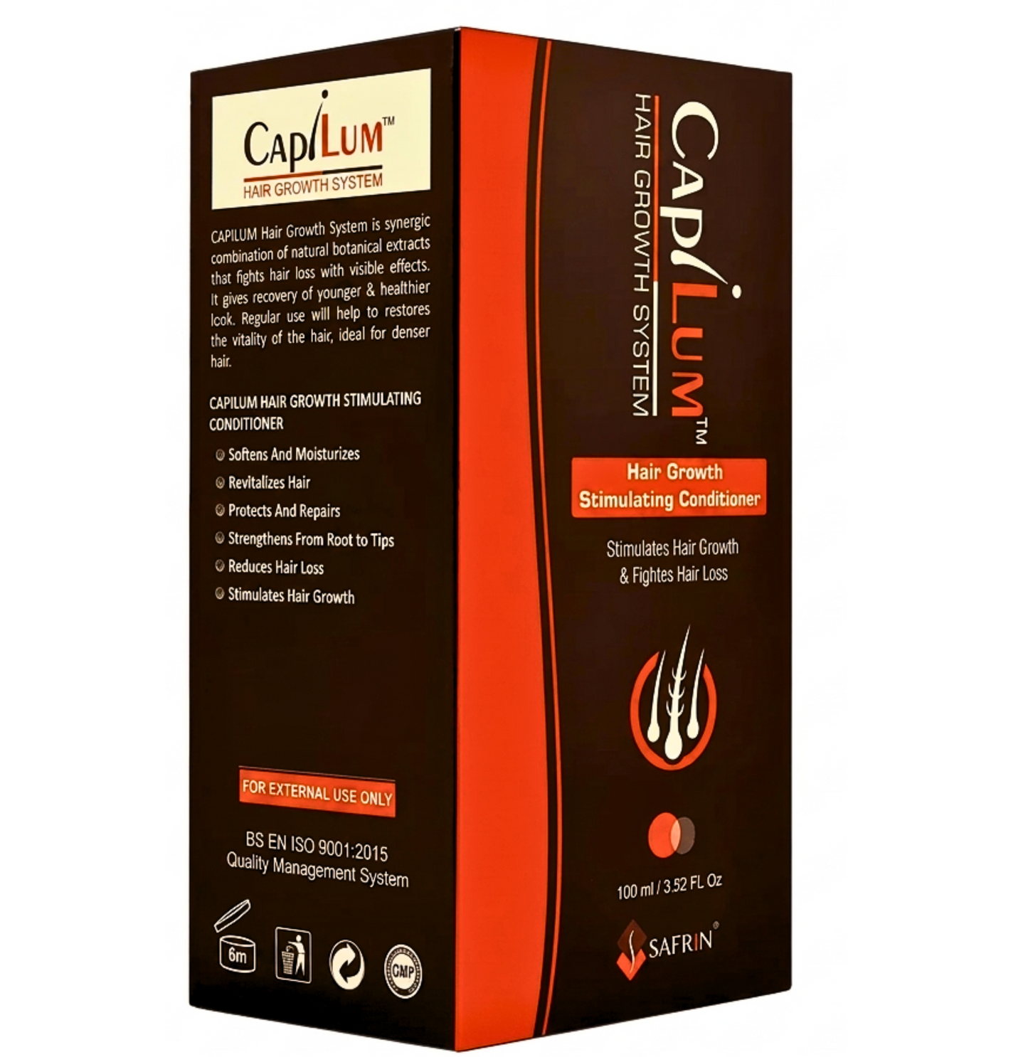 Capilum Hair Growth Conditioner 100ml for nourishing dry hair, reducing breakage, and making hair soft, smooth, and manageable