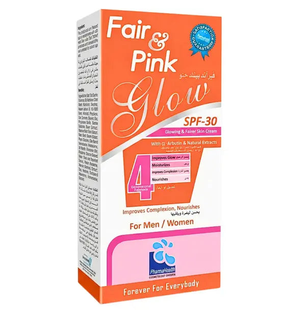 Fair and Pink Glow Cream SPF-30 30gm for skin brightening, sun protection, and radiant glow