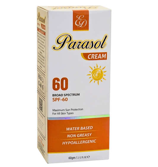 Parasol SPF 60 Cream 60gm sunscreen for UVA and UVB sun protection and daily skin care