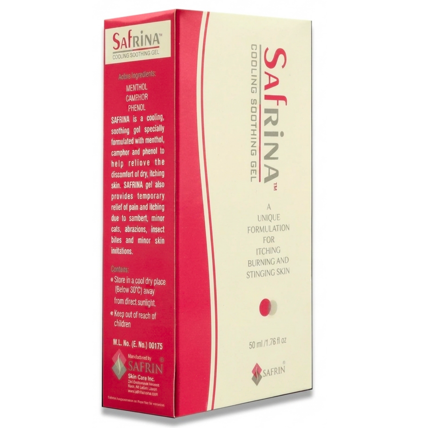 SAFRINA Cooling Soothing Gel 50Gm for calming irritated skin, reducing redness, and providing instant cooling hydration