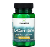 Swanson Vitamins L-Carnitine 30 Tablets for energy production and fat metabolism support