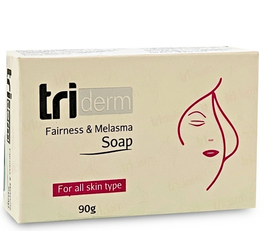 Triderm Fairness & Melasma Soap 90gm – skin brightening soap for melasma, dark spots, and clear skin