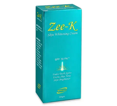 Zee-K Skin Whitening Cream 30gm for brightening, dark spot removal, and glowing skin